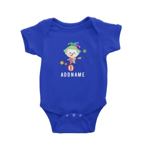 Birthday Circus Cute Clown Standing On Top Of Ball Addname Baby Romper