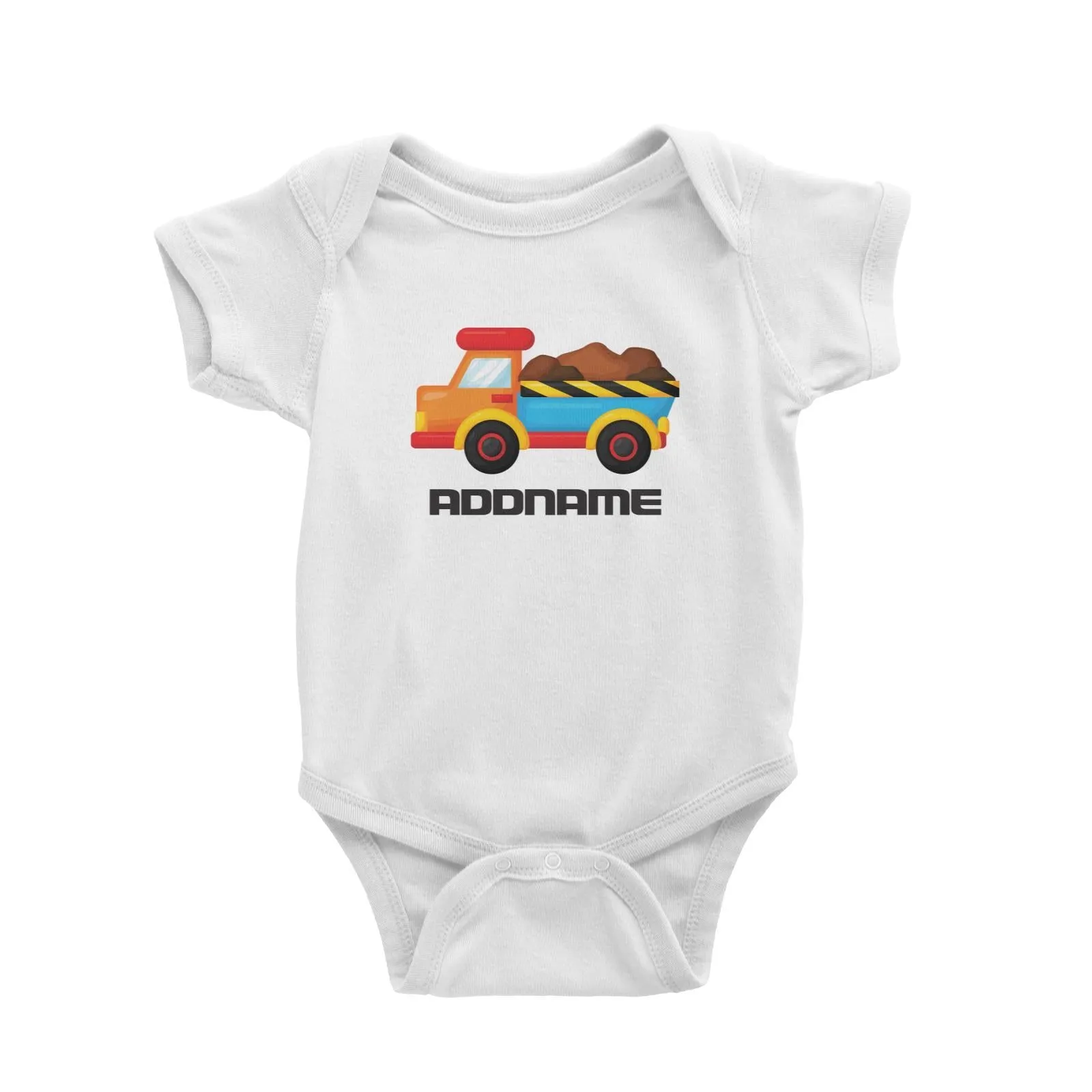 Birthday Construction Dump Truck Addname Baby Romper