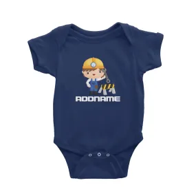 Birthday Construction Repair Worker Boy Addname Baby Romper