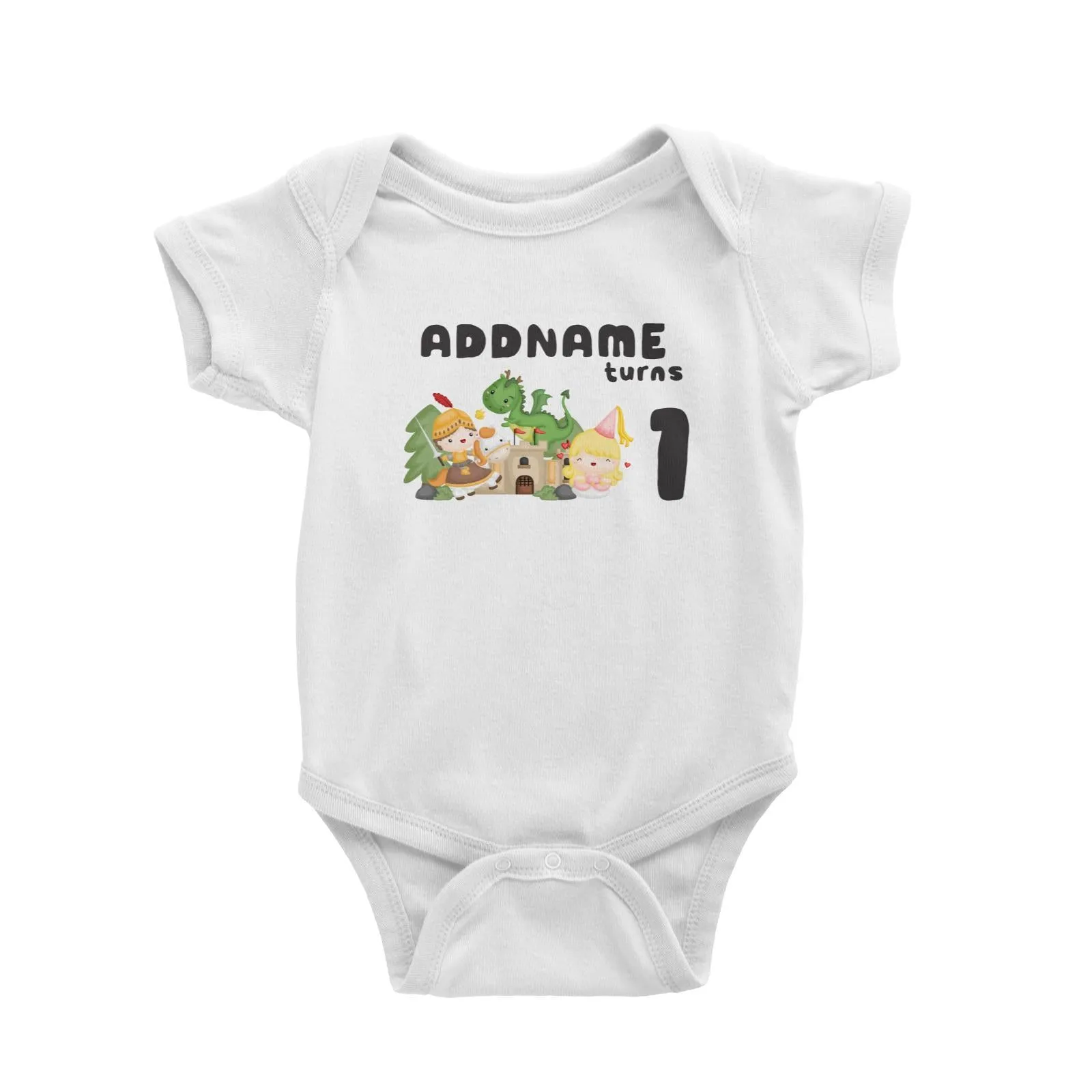 Birthday Royal Group Addname Turns 1 Baby Romper