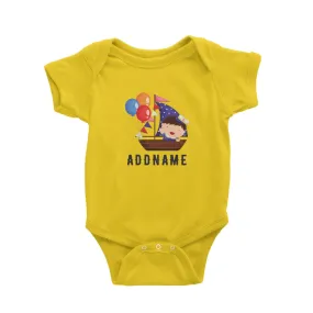 Birthday Sailor Baby Boy In Ship With Balloon Addname Baby Romper