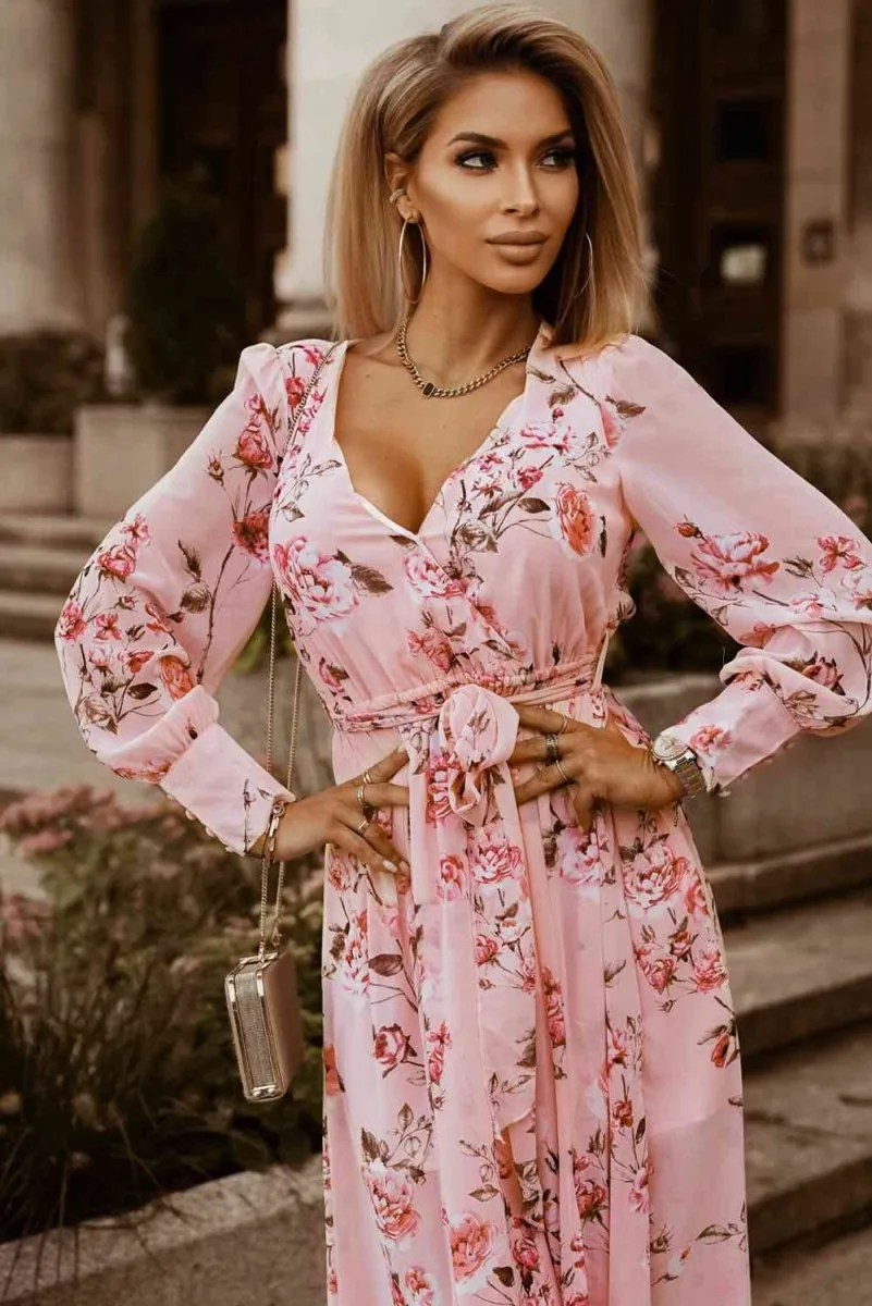 Blossoming Garden Long Sleeve Maxi Dress