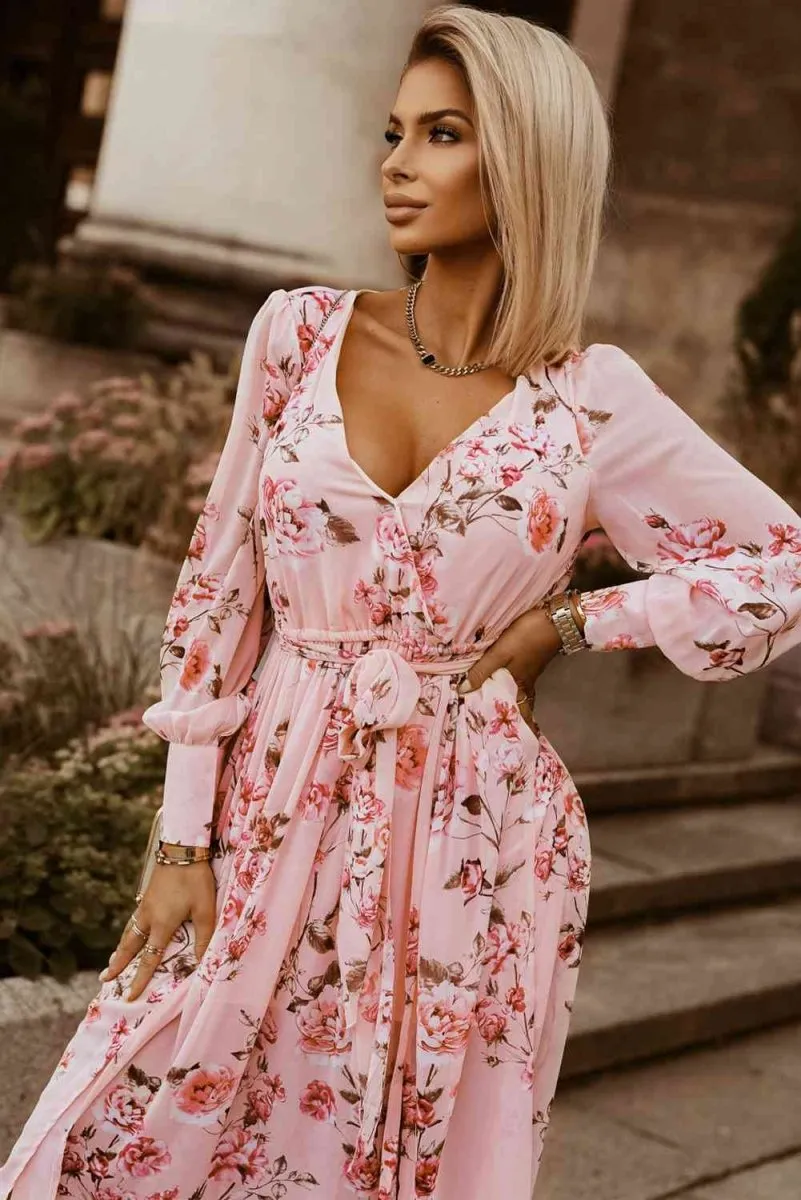 Blossoming Garden Long Sleeve Maxi Dress