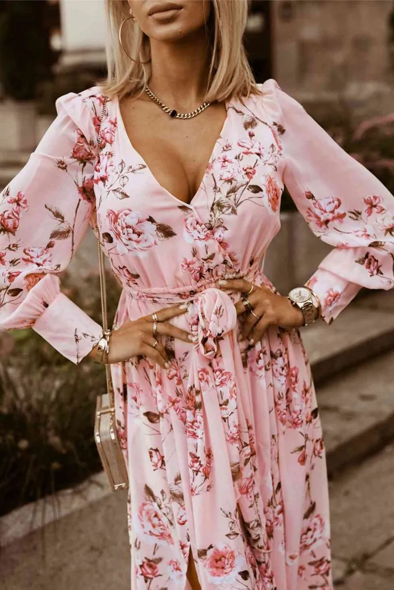 Blossoming Garden Long Sleeve Maxi Dress