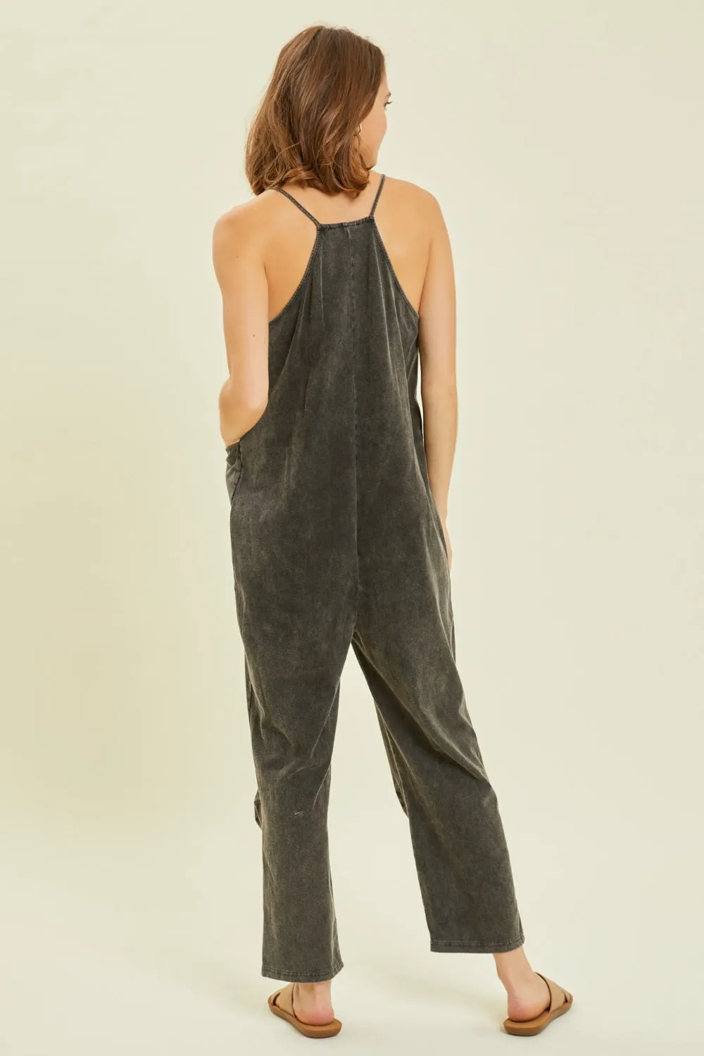 Blue Zone Planet |  HEYSON Full Size Mineral-Washed Oversized Jumpsuit with Pockets