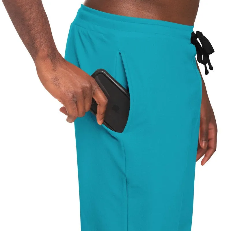 Bright Warm Cyan Joggers | Unisex | with PLUS sizes | Bright Pure Warm Cyan | C100M0Y25K0