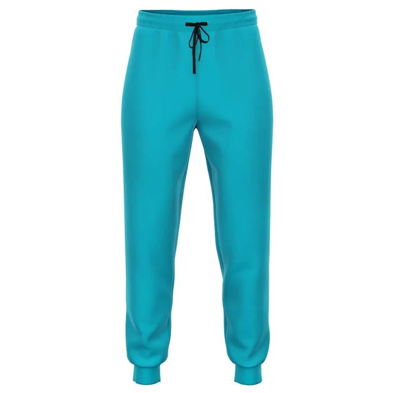 Bright Warm Cyan Joggers | Unisex | with PLUS sizes | Bright Pure Warm Cyan | C100M0Y25K0
