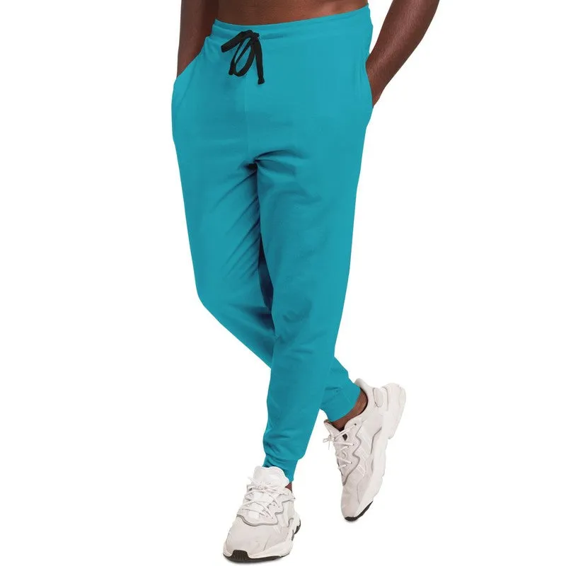 Bright Warm Cyan Joggers | Unisex | with PLUS sizes | Bright Pure Warm Cyan | C100M0Y25K0