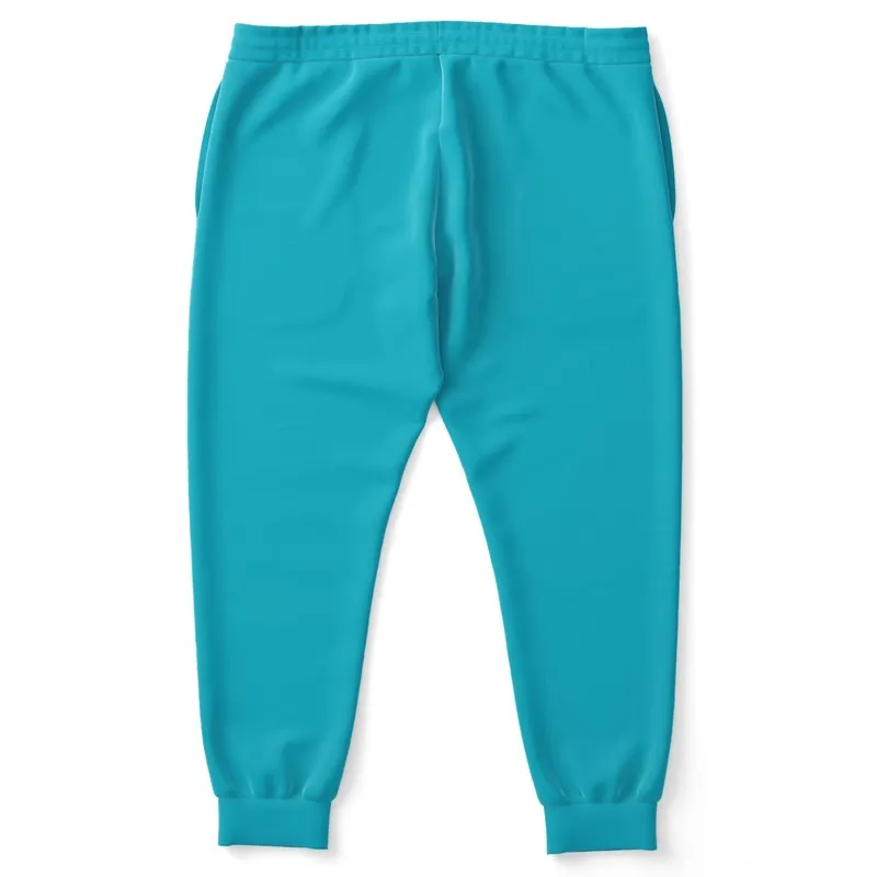 Bright Warm Cyan Joggers | Unisex | with PLUS sizes | Bright Pure Warm Cyan | C100M0Y25K0