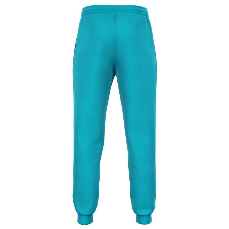 Bright Warm Cyan Joggers | Unisex | with PLUS sizes | Bright Pure Warm Cyan | C100M0Y25K0