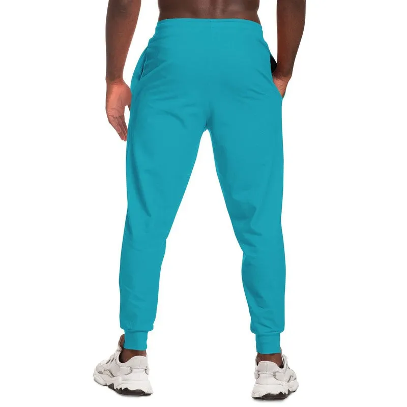 Bright Warm Cyan Joggers | Unisex | with PLUS sizes | Bright Pure Warm Cyan | C100M0Y25K0