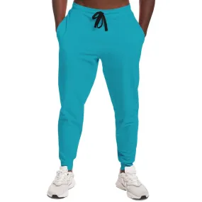 Bright Warm Cyan Joggers | Unisex | with PLUS sizes | Bright Pure Warm Cyan | C100M0Y25K0