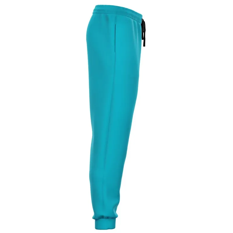 Bright Warm Cyan Joggers | Unisex | with PLUS sizes | Bright Pure Warm Cyan | C100M0Y25K0