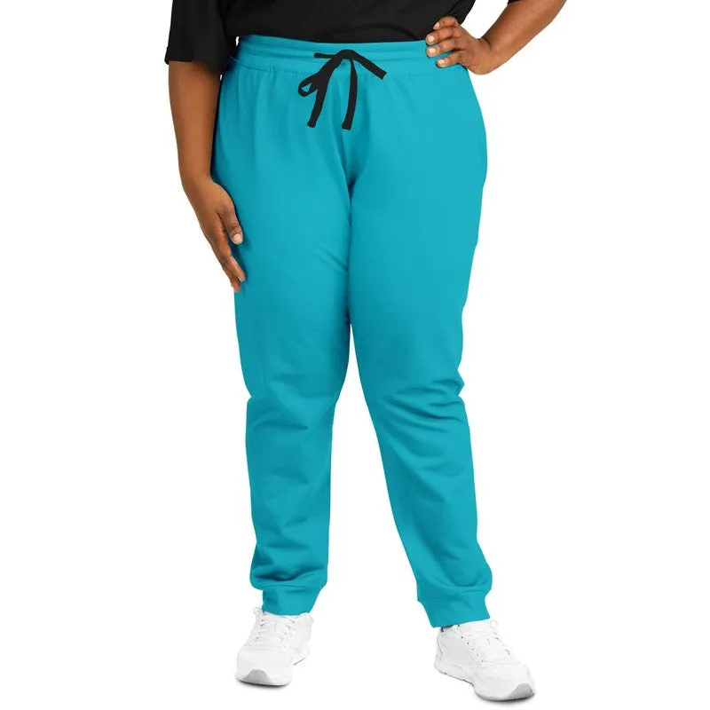 Bright Warm Cyan Joggers | Unisex | with PLUS sizes | Bright Pure Warm Cyan | C100M0Y25K0