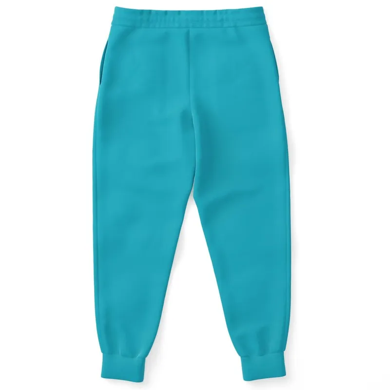 Bright Warm Cyan Joggers | Unisex | with PLUS sizes | Bright Pure Warm Cyan | C100M0Y25K0