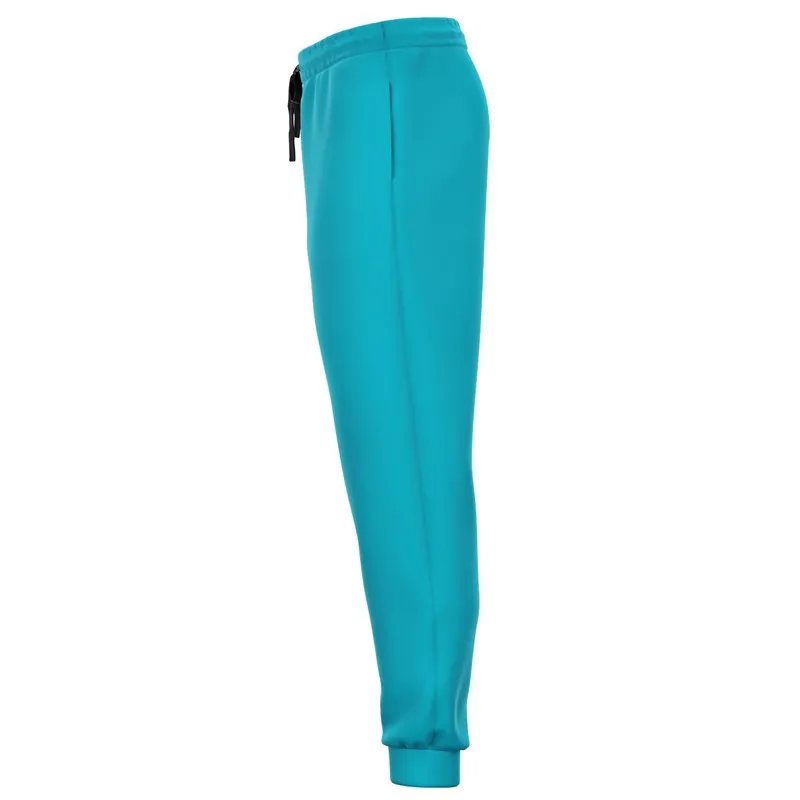 Bright Warm Cyan Joggers | Unisex | with PLUS sizes | Bright Pure Warm Cyan | C100M0Y25K0