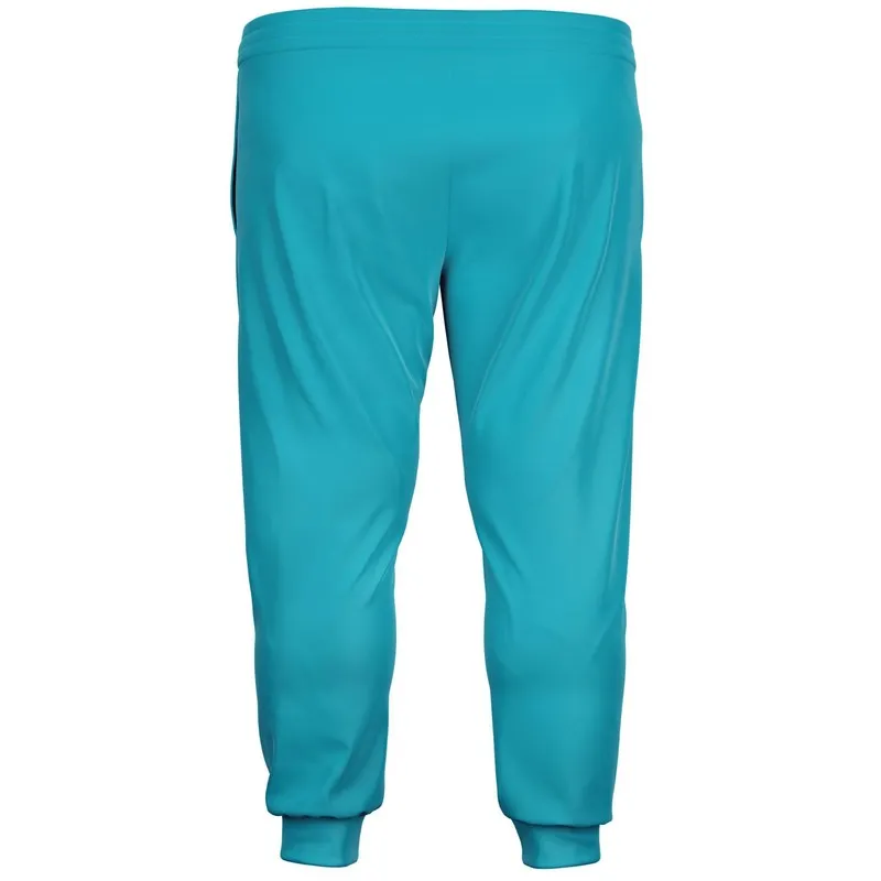 Bright Warm Cyan Joggers | Unisex | with PLUS sizes | Bright Pure Warm Cyan | C100M0Y25K0