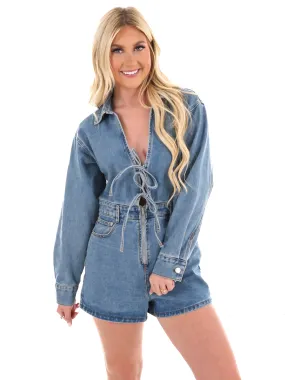 Came Prepared Denim Romper