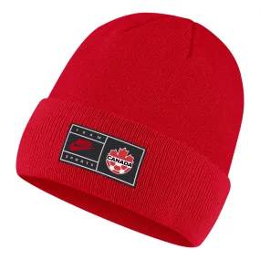 Canada Soccer National Team Wordmark Nike Cuffed Beanie Knit Toque - Red