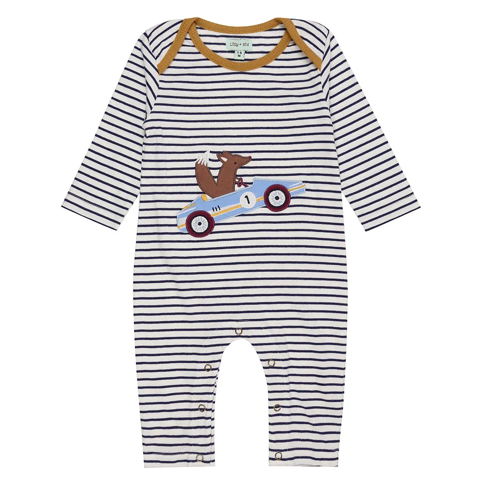 Car appliqué playsuit: Size 0-3M