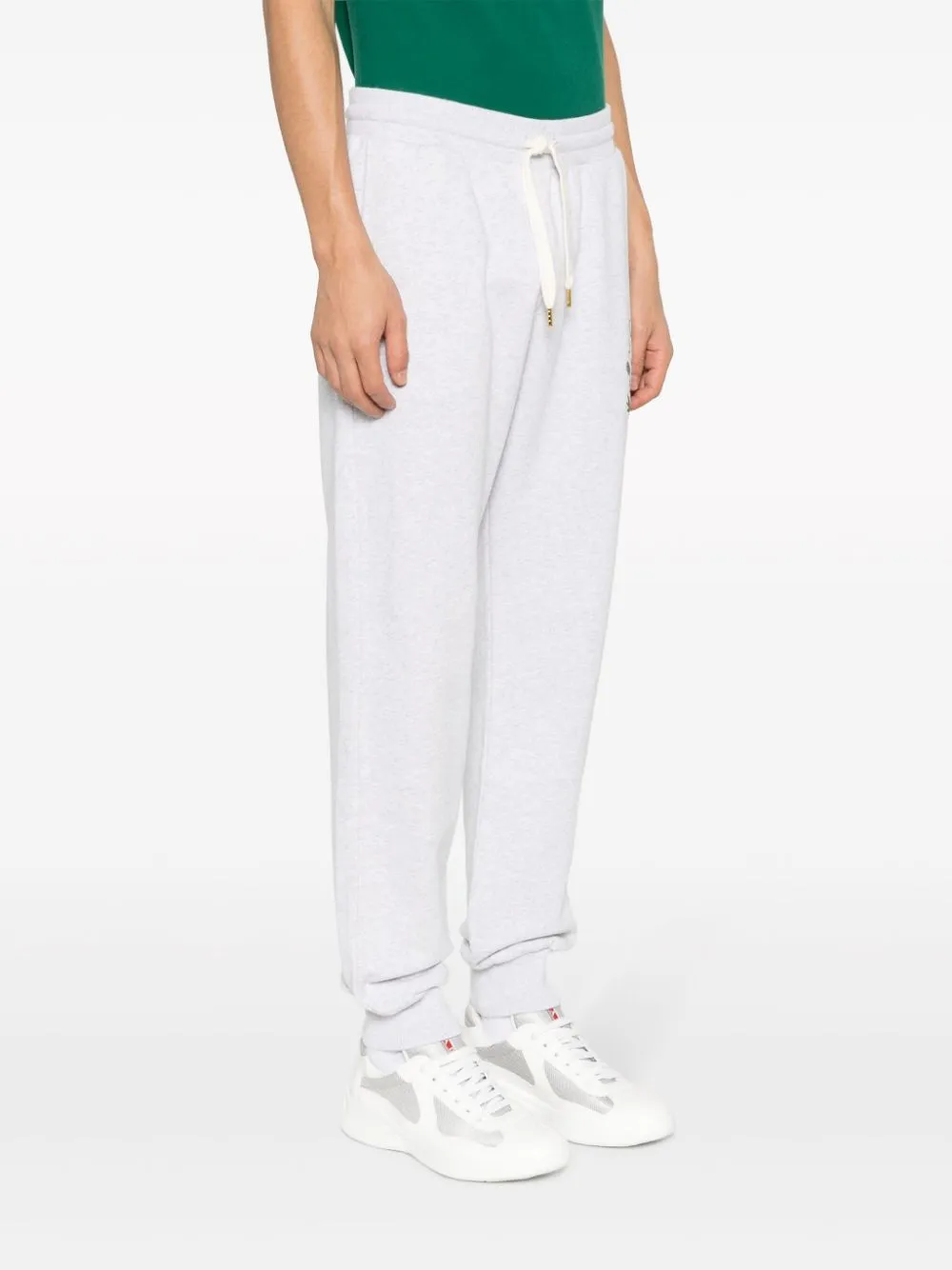 Casa Way-embroidery organic cotton track pants