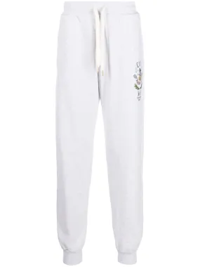 Casa Way-embroidery organic cotton track pants
