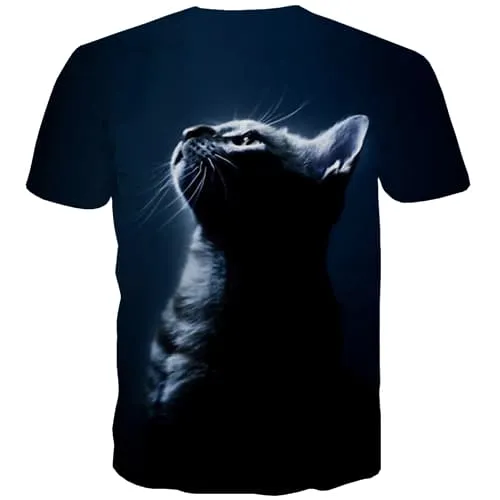 Cat T shirts Men Funny Tshirt Anime Animal Shirt Print Harajuku T-shirts 3d Black Tshirt Printed Short Sleeve Full Print Mens