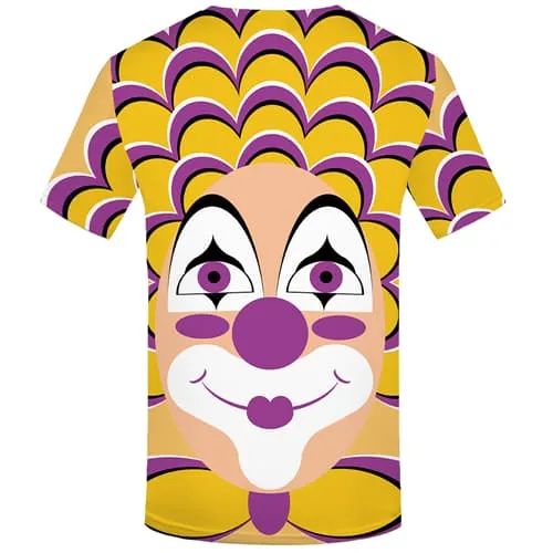 Clown T-shirt Men Psychedelic Tshirts Novelty Graffiti T shirts Funny