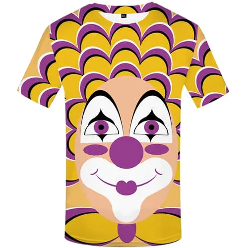 Clown T-shirt Men Psychedelic Tshirts Novelty Graffiti T shirts Funny