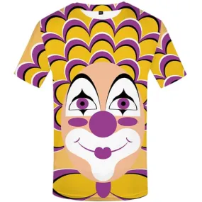 Clown T-shirt Men Psychedelic Tshirts Novelty Graffiti T shirts Funny