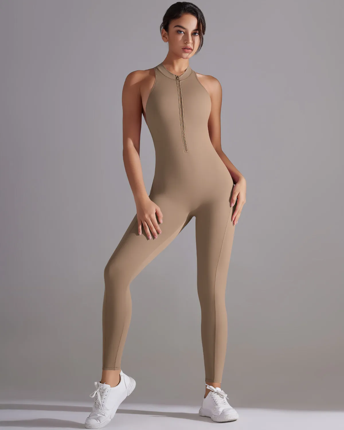Coralie Seamless Scrunch Jumpsuit - Toffee