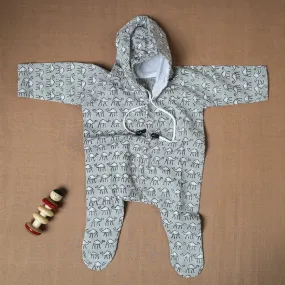 Cotton Handmade Baby Full Sleeves Long Romper/Sleepsuit (0-6 Months)