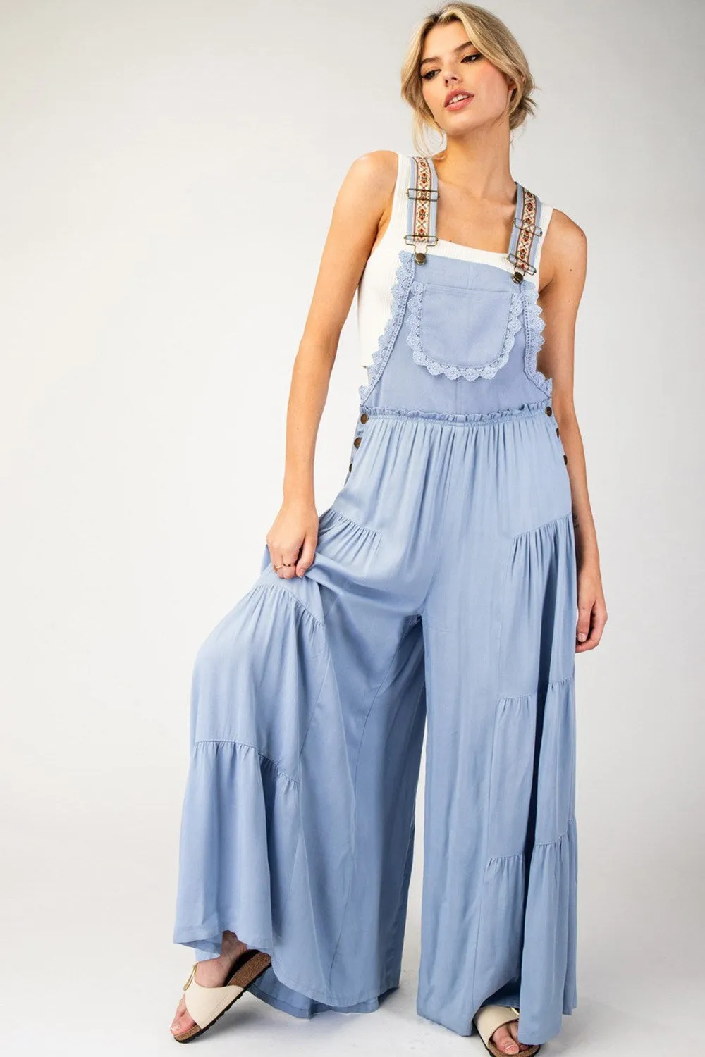 Cover Me In Tiered Jumpsuit • Denim