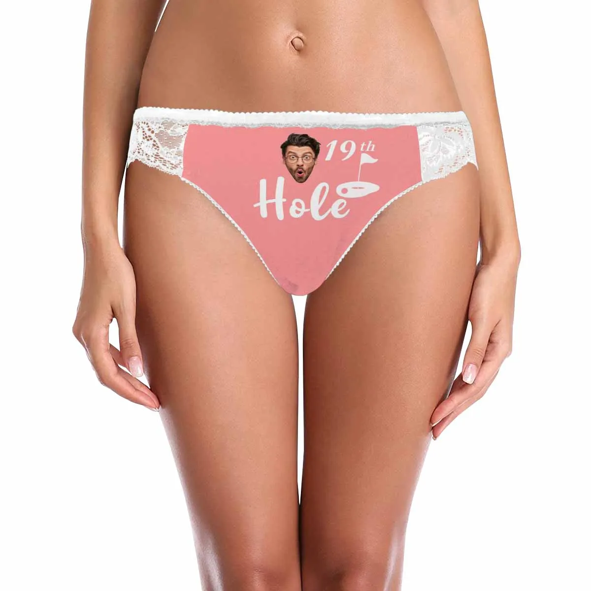 Custom Face Womens Panties Golf 19th Hole Underwear Personalized Face Sexy Panties Women's Lace Panty