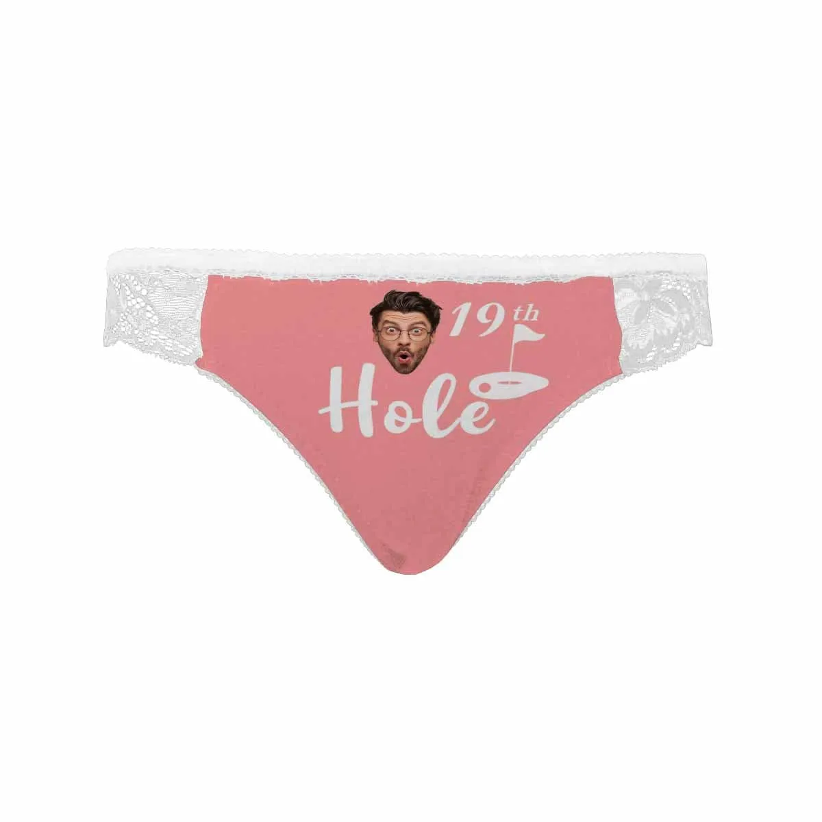 Custom Face Womens Panties Golf 19th Hole Underwear Personalized Face Sexy Panties Women's Lace Panty
