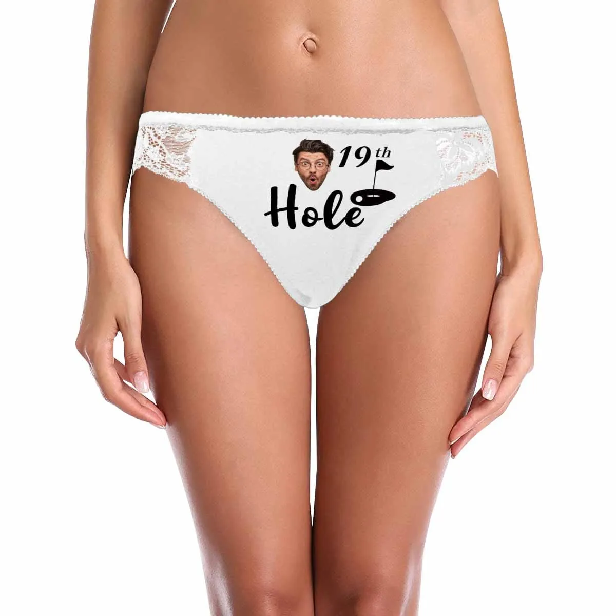 Custom Face Womens Panties Golf 19th Hole Underwear Personalized Face Sexy Panties Women's Lace Panty