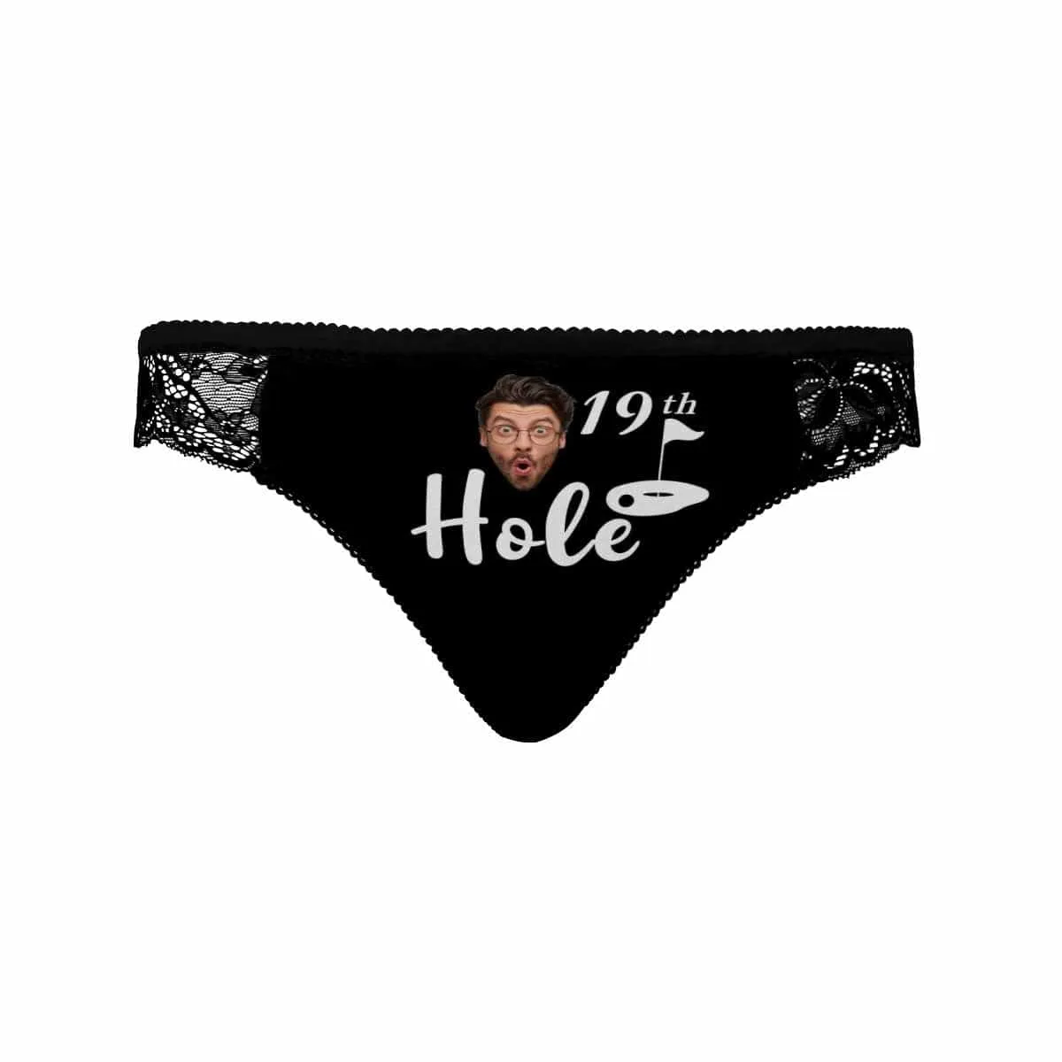 Custom Face Womens Panties Golf 19th Hole Underwear Personalized Face Sexy Panties Women's Lace Panty