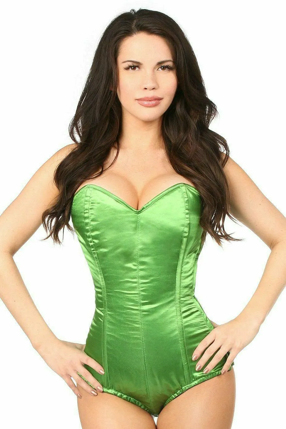 Daisy Corsets Lavish Green Satin Corset Romper