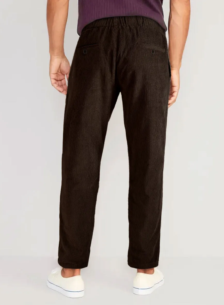 Dark Brown Stretch Pin Corduroy Easy Pants