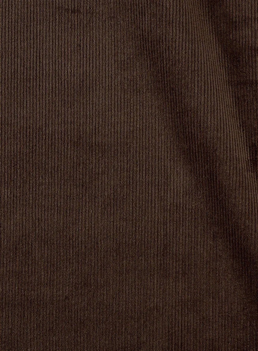 Dark Brown Stretch Pin Corduroy Easy Pants
