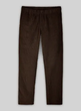 Dark Brown Stretch Pin Corduroy Easy Pants