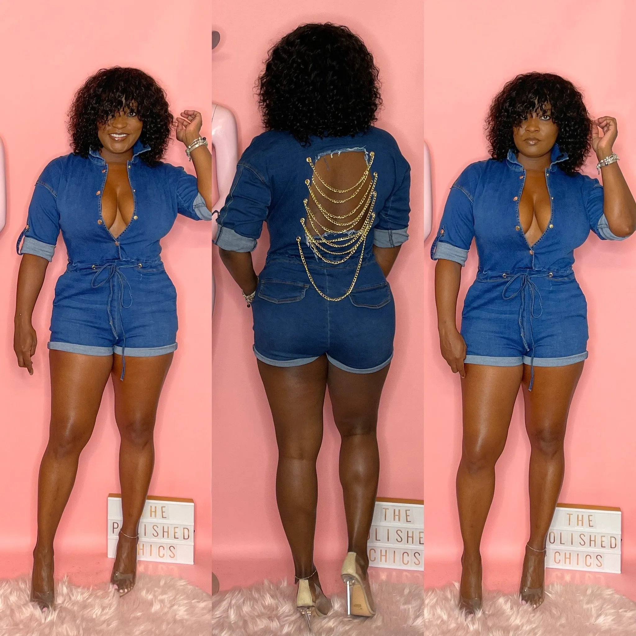 Denim & Chains Romper