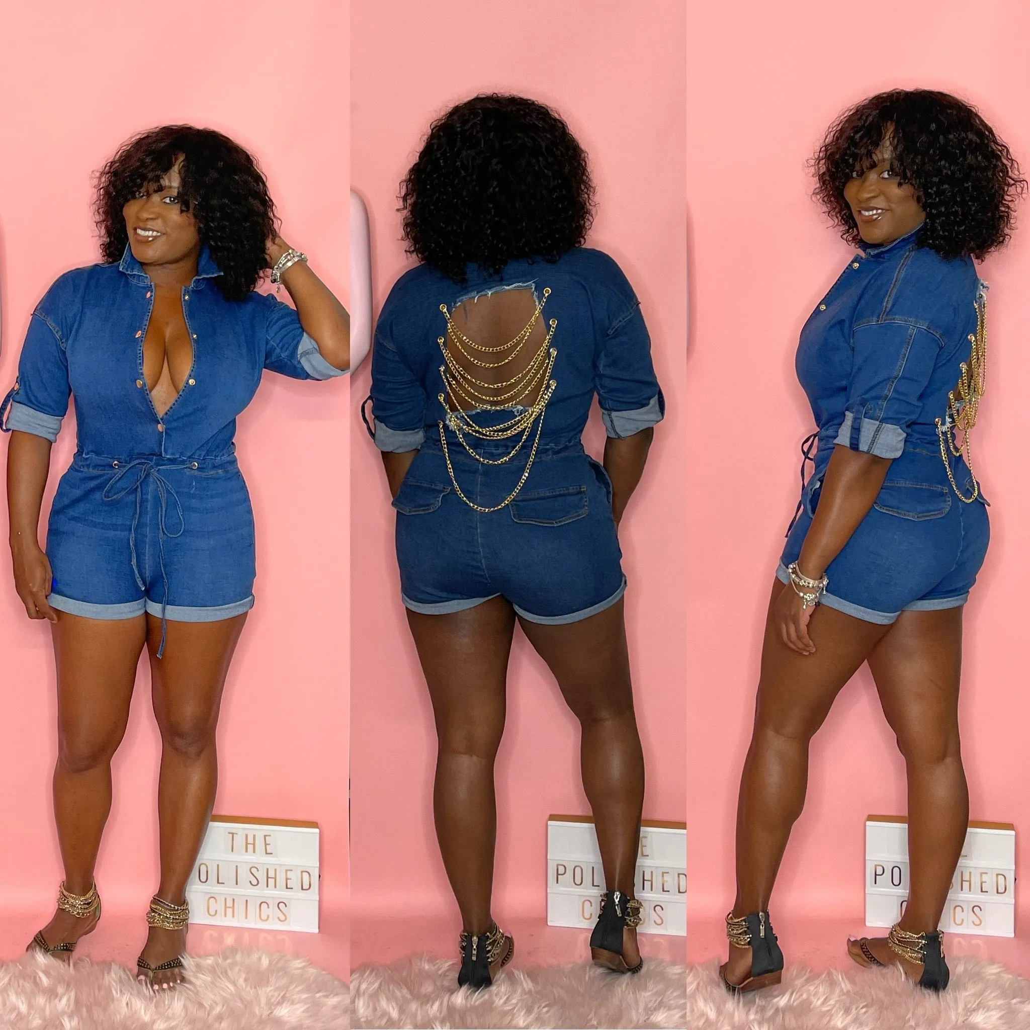 Denim & Chains Romper