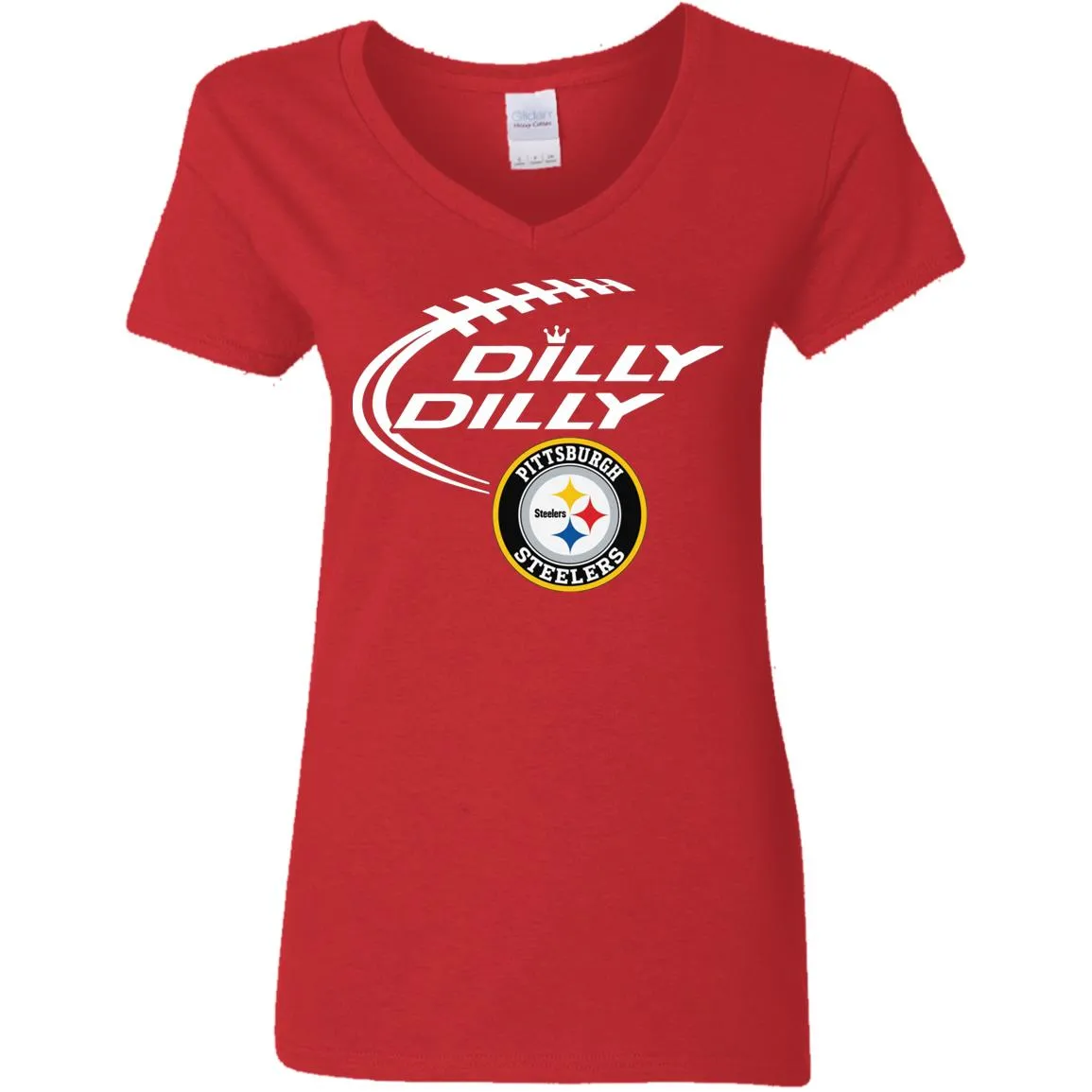 Dilly Dilly Pittsburgh Steelers Nfl Football Women V-Neck T-Shirt