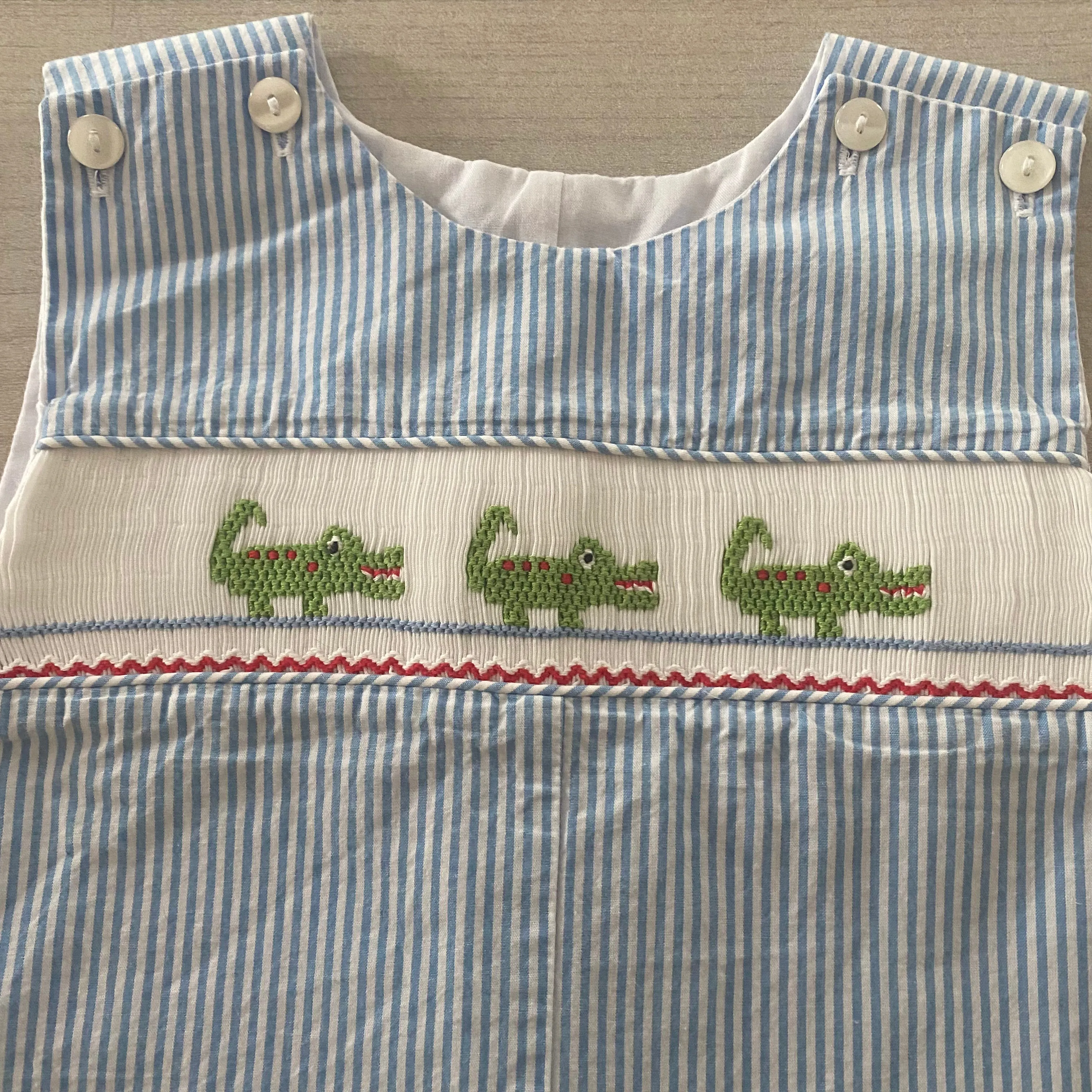 Edgehill Collection Gator Smocked Romper