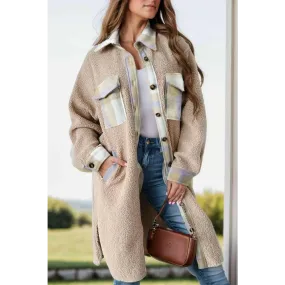Elevate Your Style with the Slit Plaid Button Down Long Sleeve Coat