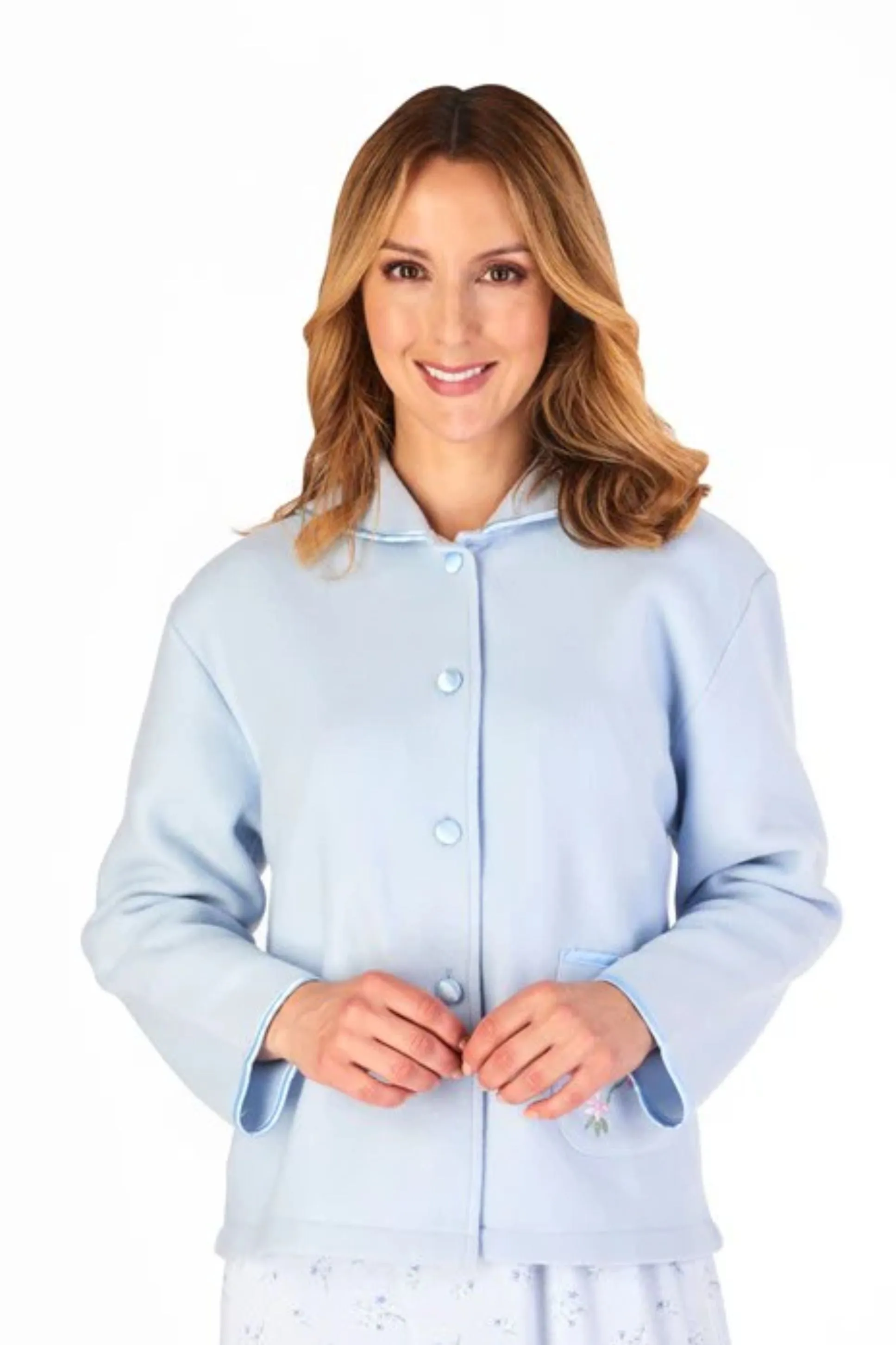 Embroidered Collar Bed Jacket