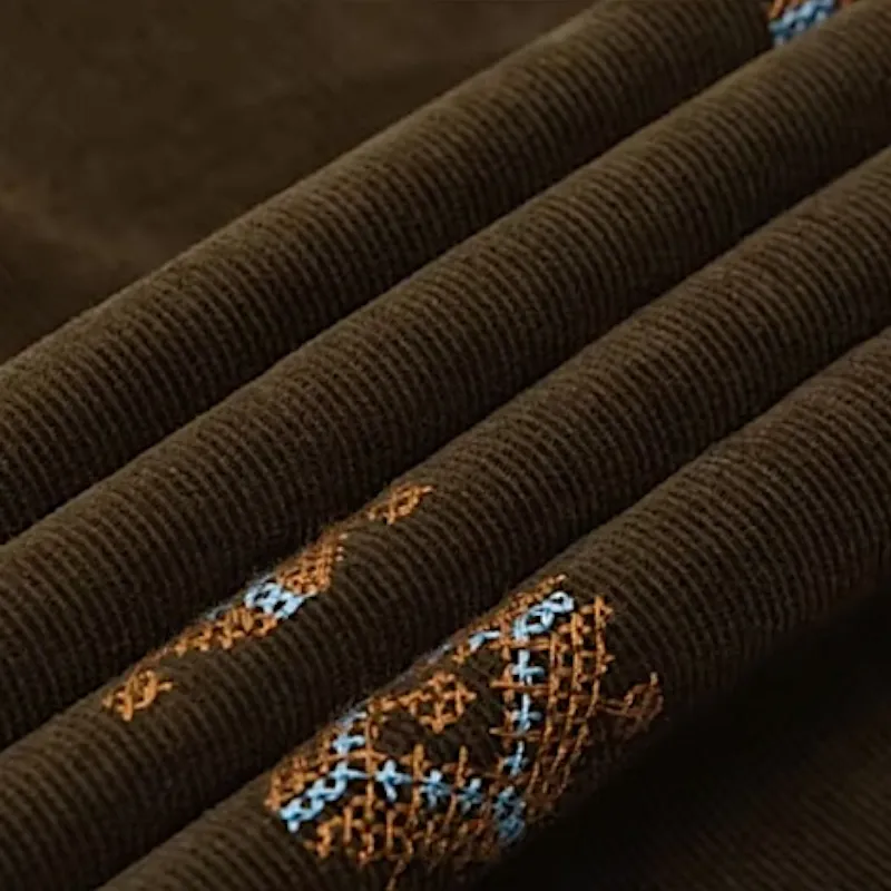 Embroidered corduroy baggy joggers