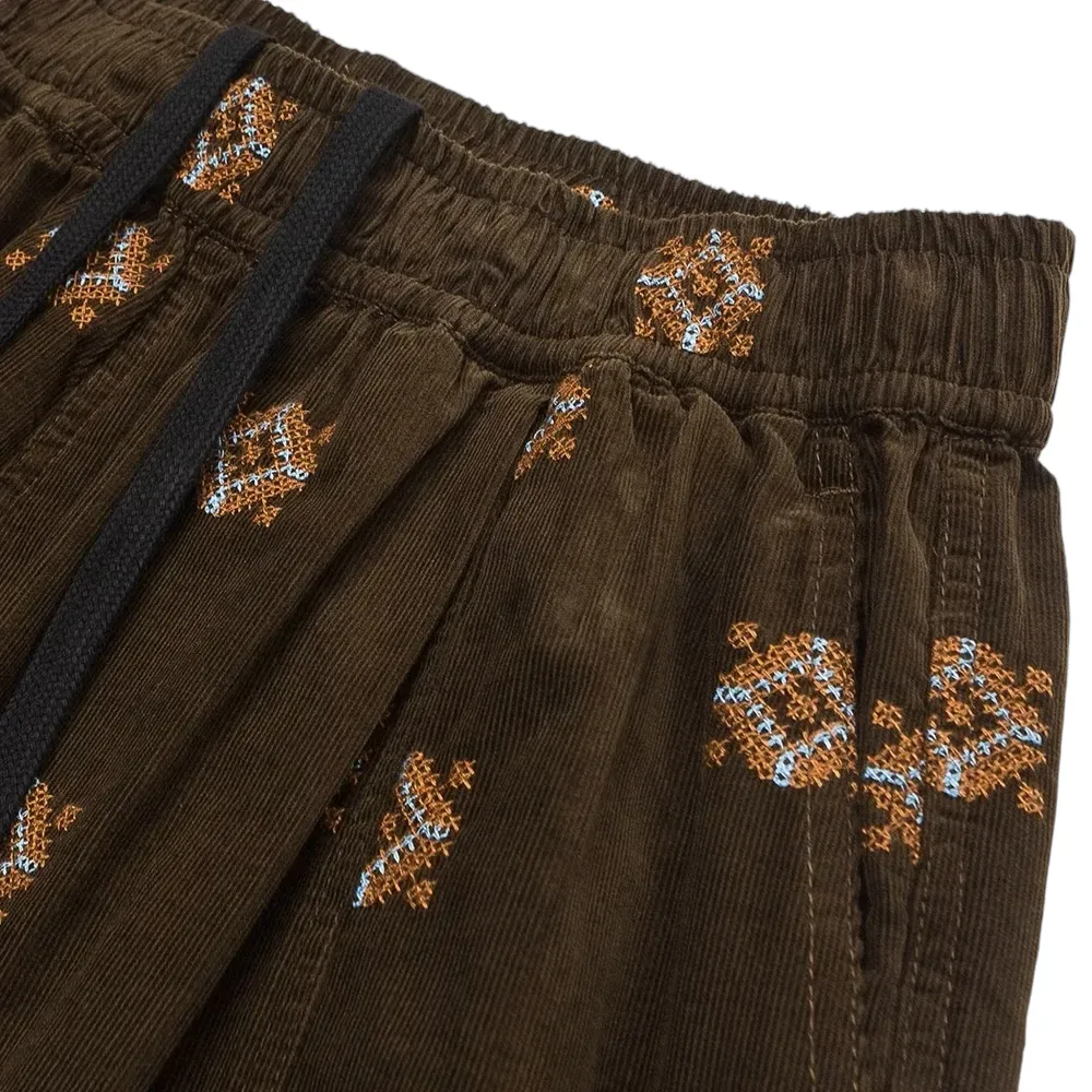 Embroidered corduroy baggy joggers