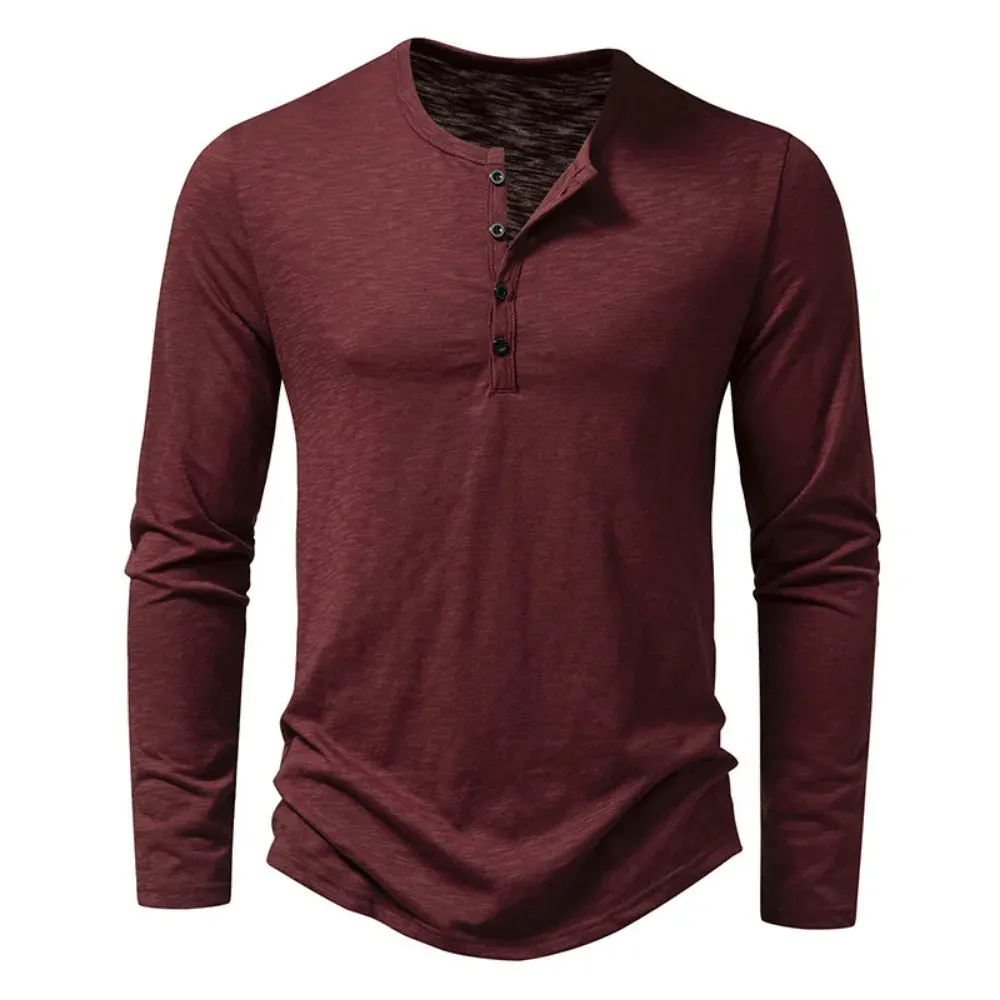 Eric | Premium Cotton Henley Shirt